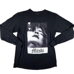 Mitski Long Sleeve T-Shirt Black Goth Cotton Indie Rock Band Tee Mens Medium